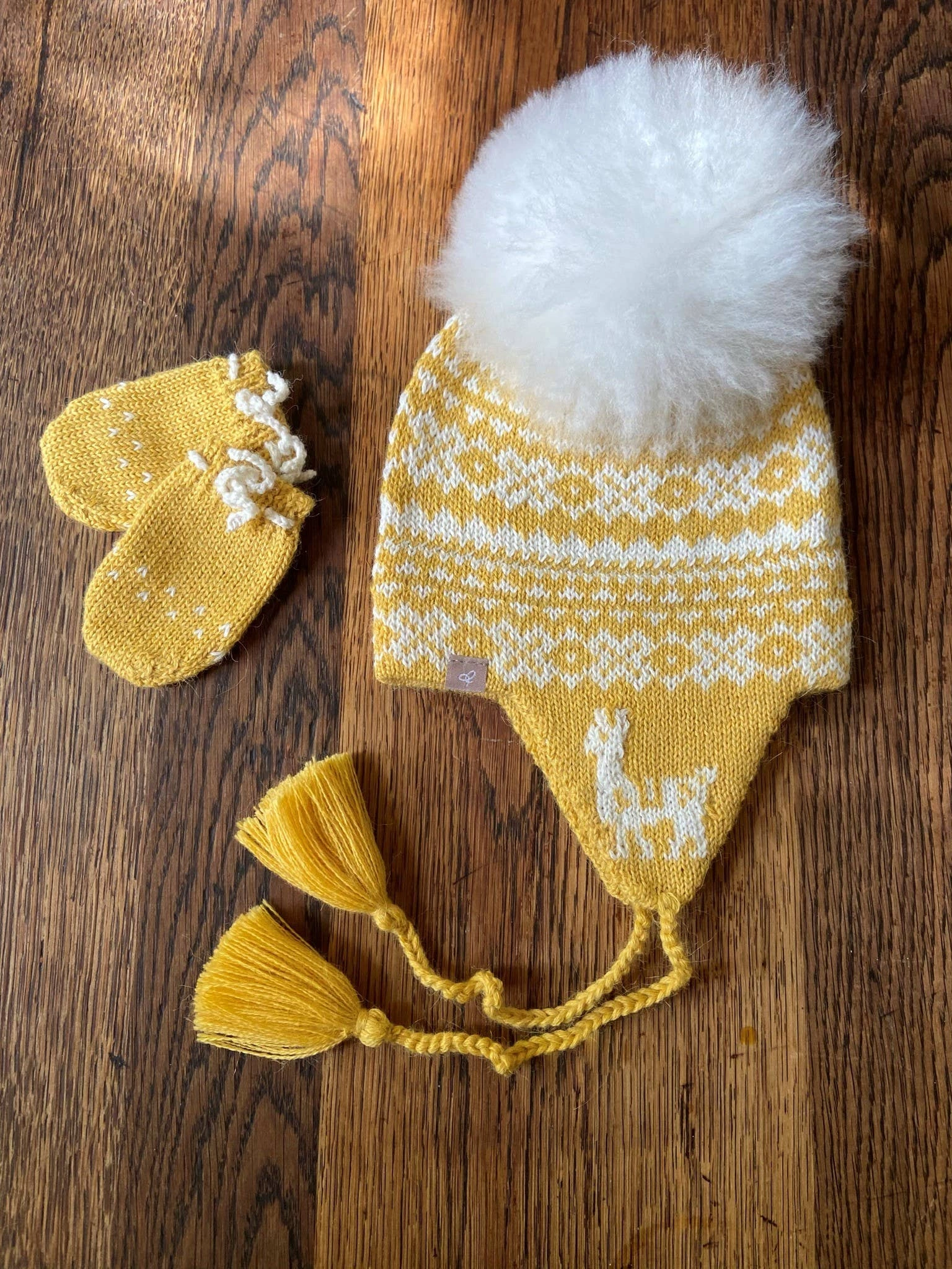 Sunshine Alpaca Baby Hat with Earflaps: Golden Snuggles for Little Ones